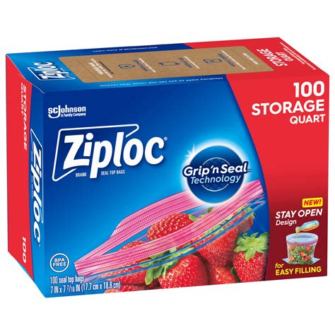 Ziploc Brand Storage Quart Bags With Grip N Seal Technology Super Mega Pack 100 Ct Shipt