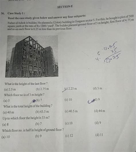 Section E Case Study I Father Of Ashok Is Builder He Planned A