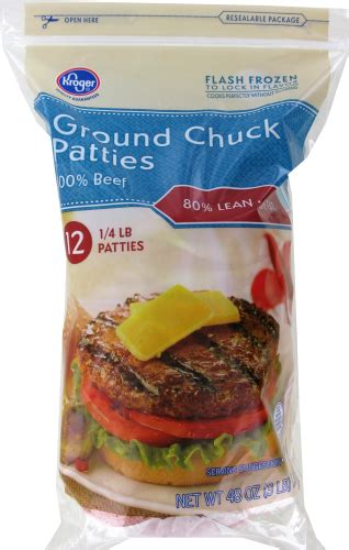 Kroger® Ground Chuck Patties 12 Ct 3 Lb Food 4 Less