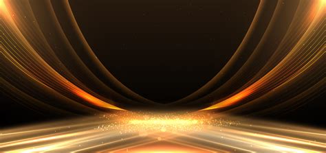 Elegant Golden Scene Diagonal Glowing With Lighting Effect Sparkle On Black Background Template