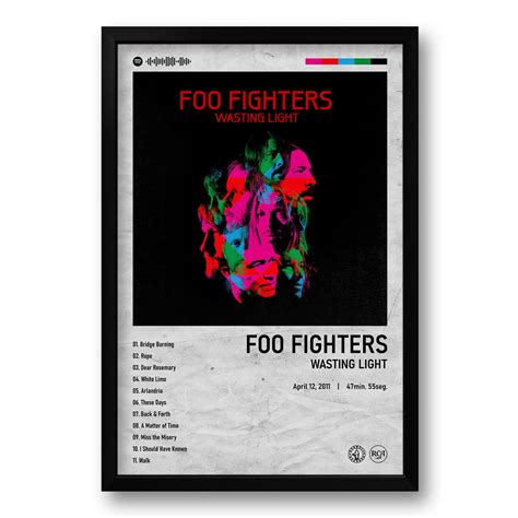 Quadro Álbum Spotify Wasting Light Foo Fighters 40x60cm Elo7