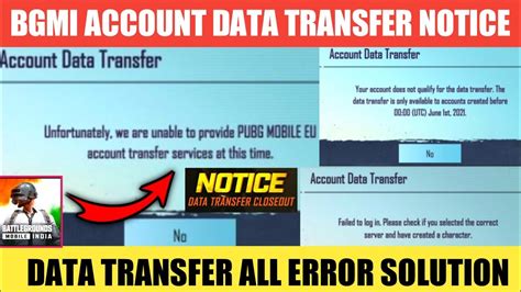 Bgmi Account Data Transfer Close Out Notice How To Transfer Pubg