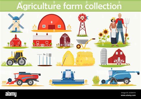 Farm Agriculture Infographics Elements Set With Technical Equipment