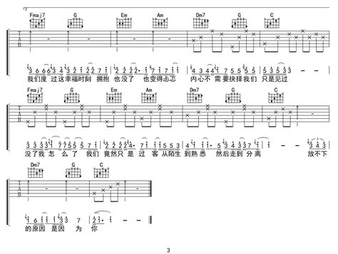 我走后吉他谱小咪《我走后》c调原版弹唱谱高清六线谱 看琴谱网