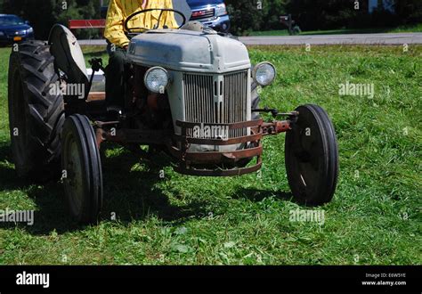 Vintage Tractor In Use Stock Photo Alamy