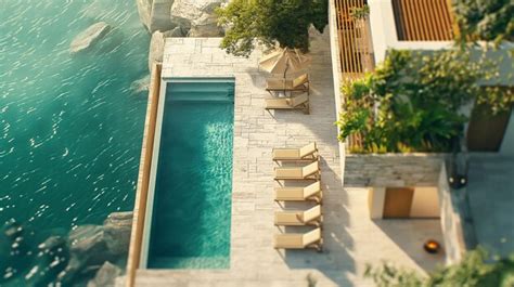 Premium Photo Aerial View Of Seaside Villa Perched On Cliffside