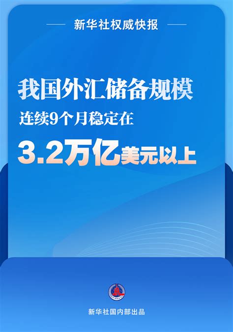 新華社權威快報丨我國外匯儲備規模連續9個月穩定在32萬億美元以上 新華網