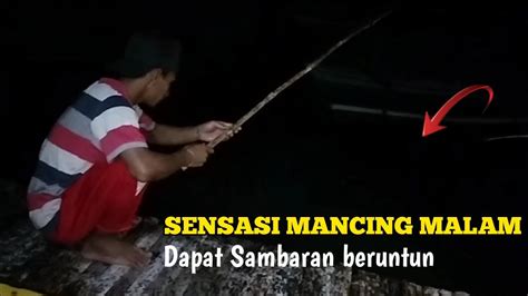 Mancing Malam Di Laut Dari Atas Bagan Dapat Sambaran Beruntun Ke