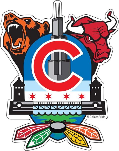 Chicago Sports Fan Crest Sticker Decal Die Cut Vinyl 4x5