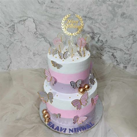 2 Tier Butterfly Birthday Cake | Yummycake