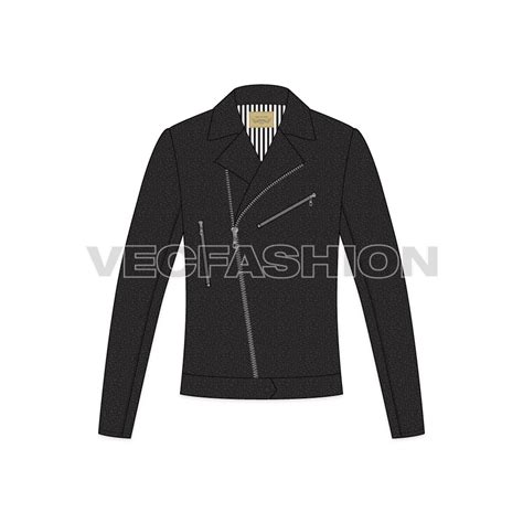 Mens Classic Biker Jacket Vector Template Vecfashion