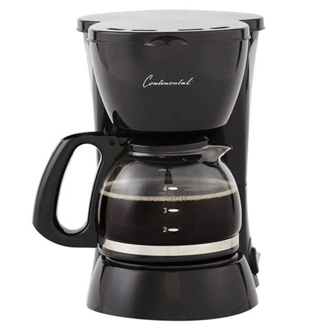 Continental Electric 4 Cup Black Coffee Maker - Walmart.com - Walmart.com