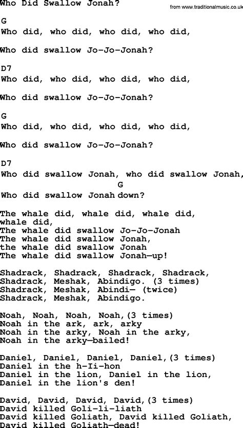 Top Folk And Old Time Songs Collection Who Did Swallow Jonah