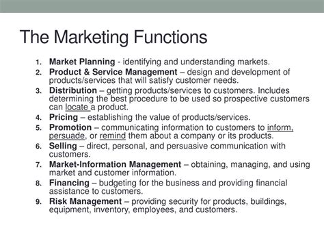 Ppt The Marketing Functions Powerpoint Presentation Free Download