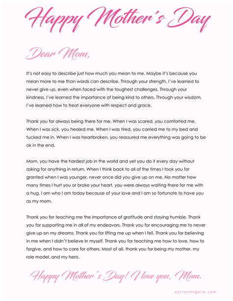 Mothers Day Letter Ideas