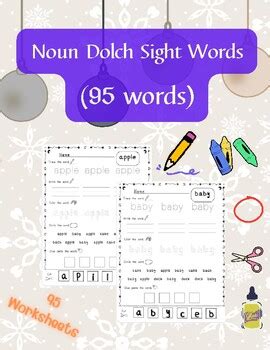 Noun Dolch Sight Words Words Practice Worksheets By Dreamday