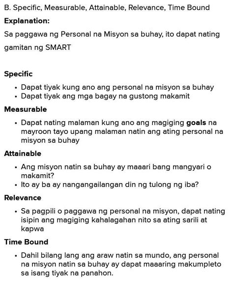 Sa Paggawa Ng Personal Na Misyon Sa Buhay Kinakailangang Isaalang Alang