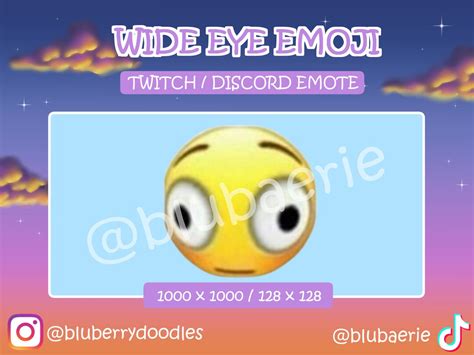 Cursed Wide Eyes Emoji Twitch Discord Emote Reaction Etsy