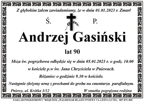 Nekrolog śp Andrzej Gasiński Kondolencje Fleet pl