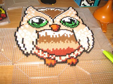 owl perler | Owl perler, Perler bead patterns, Fuse bead patterns