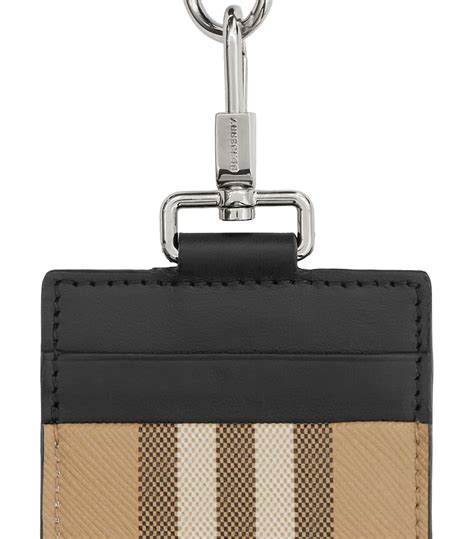 Mens Burberry Neutrals Vintage Check Card Holder With Lanyard Harrods Uk