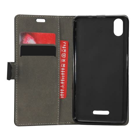 German Tech Funda Libro Elegant Wallet Negra Para Wiko Lenny Plus