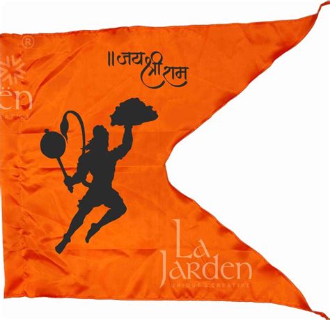 La Jarden Bajrangbali Jai Sri Ram Printed Dhwaj Pataka Saffron