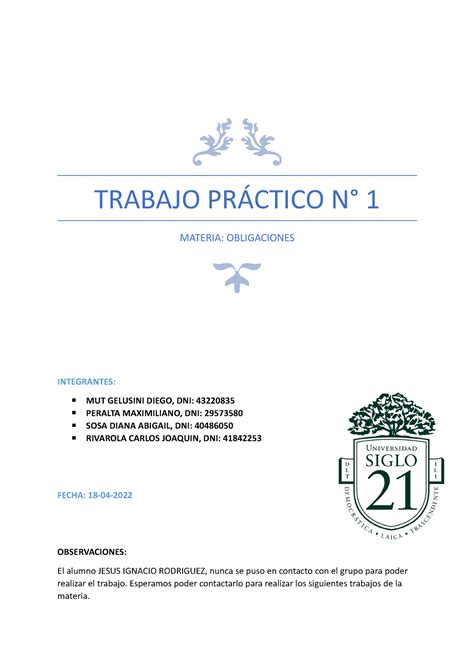 Trabajo Practico N1 dtjhdthdgh TRABAJO PRÁCTICO N 1 MATERIA