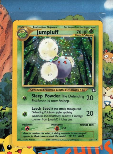 Pokémon TCG Jumpluff 7 111 Neo Genesis Unlimited Holo Rare Played Swirl