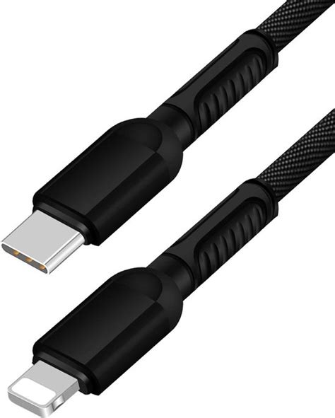 De Beste Gadgets Usb C Naar Lightning Zwart Oplaadkabel En Datakabel Geschikt Voor Bol