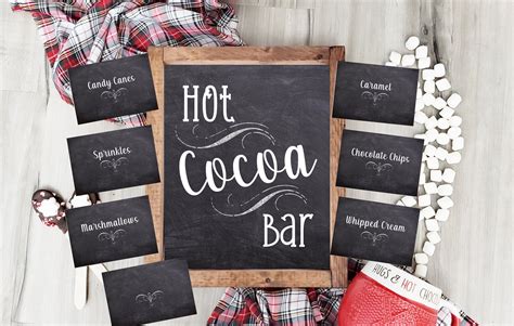 Hot Cocoa Bar Digital Download Kit Hot Chocolate Station Etsy Hot