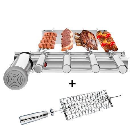 Gira Grill Inox Espetos Grelha Para Pr Moldadas R Em