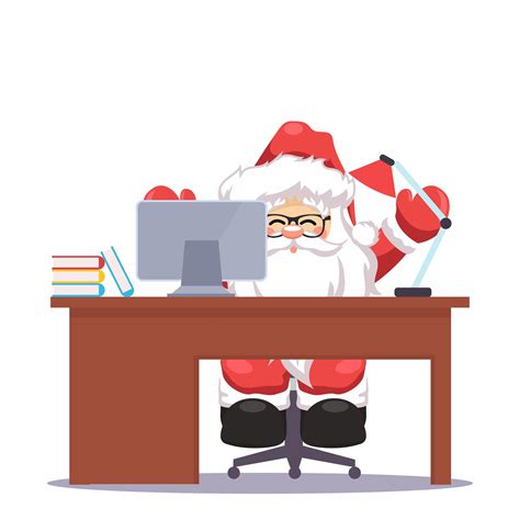 Santa claus at your desk christmas design 1847905 Vector Art at Vecteezy