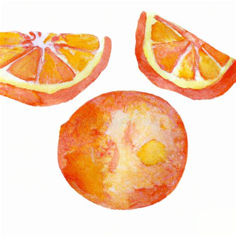 Orange on a White Background Drawing Watercolor Stock Illustration ...