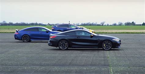 Bmw M8 And Audi R8 Beat Tesla Model X In A Drag Race Autoevolution