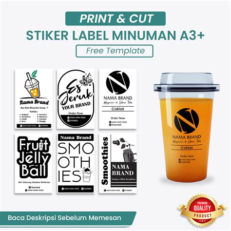 Stiker Minuman Transparant Stiker Bening Stiker Jelly Ball Stiker