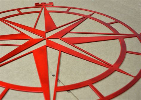 Nautical Compass Rose Metal Wall Art Etsy