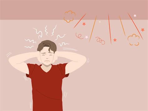 Иллюстрация мужчины, затыкающего уши из-за шума между этажами | Премиум ...