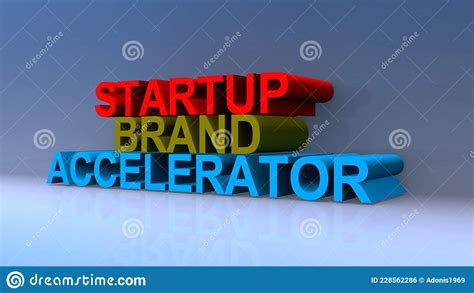 Startup Brand Accelerator On Blue Stock Illustration Illustration Of