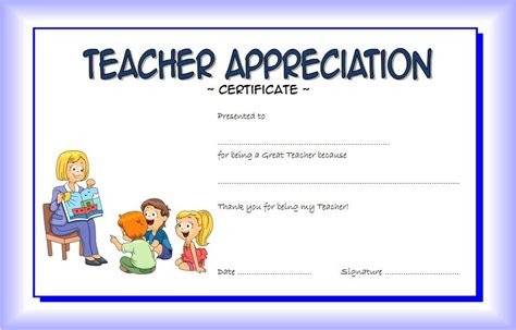 Teacher Appreciation Certificate Free Printable