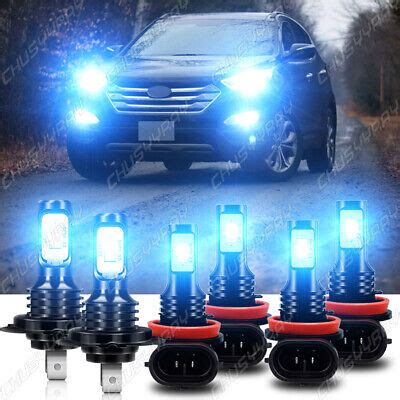 Para For Hyundai Santa Fe Sport 2013 2015 2016 6x Combo LED Faro Luz