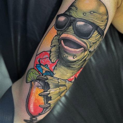 Creature From The Black Lagoon Tattoo Located On The