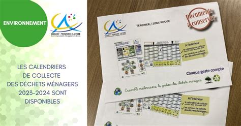 Les Calendriers De Collecte Des D Chets M Nagers Sont