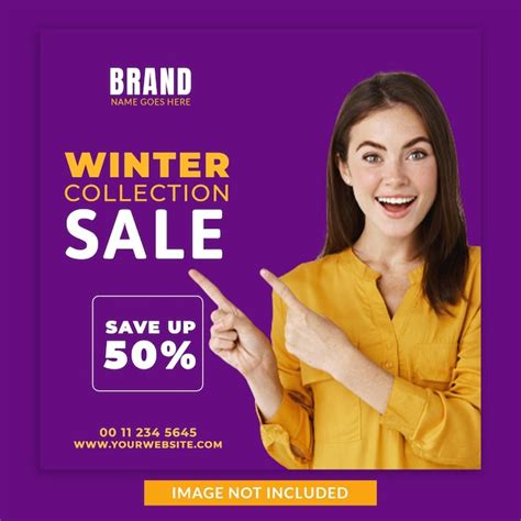 Premium PSD Winter Collection Sale Social Media Post Design