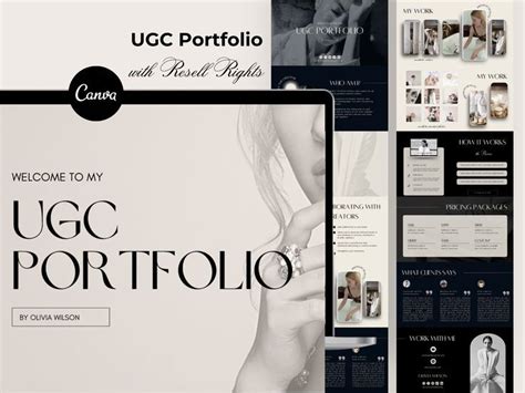 Ugc Portfolio Template With Resell Rights Ugc Media Kit Ugc Canva