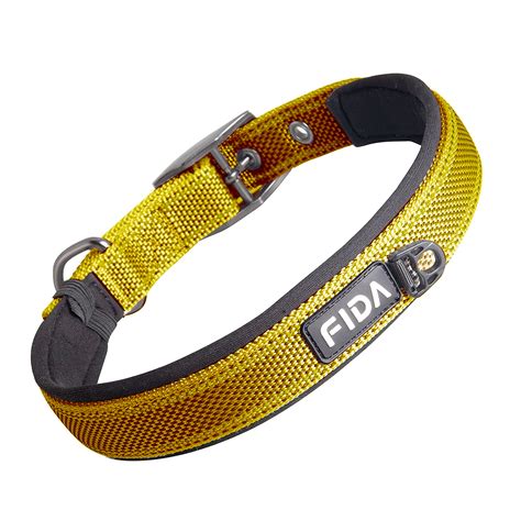 Fida Heavy Duty Dog Collar - Yellow - Naturally For Pets