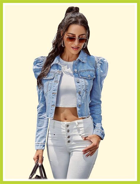 Floerns Womens Casual Ripped Sleeve Puff Long Sleeves Casual Jacket Women S Casual Cropped