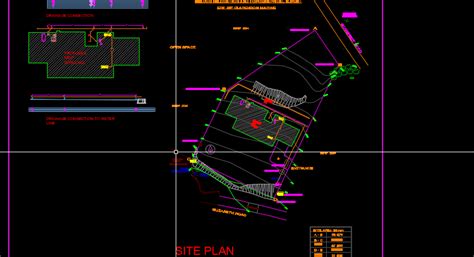 3 Bed 2 Storey Town House Site Drainage Plan CAD Files DWG Files