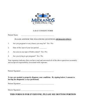 Fillable Online X Ray Consent Form Patient Consent To X Ray Fax Email