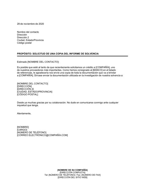 Modelo De Carta De Solicitud De Documentos Al Banco